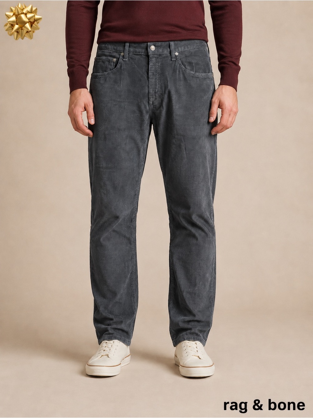 rag & bone Fit 2 Slim Gray Corduroy Pants Men’s Size 36